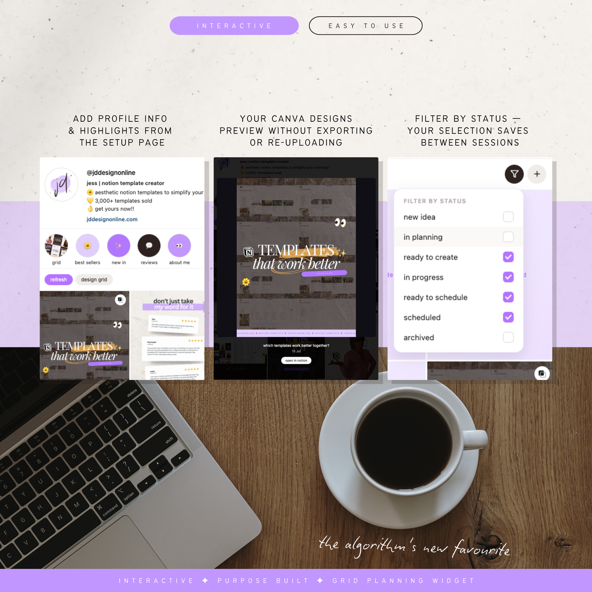 grid. by jd | instagram grid planner widget for notion
