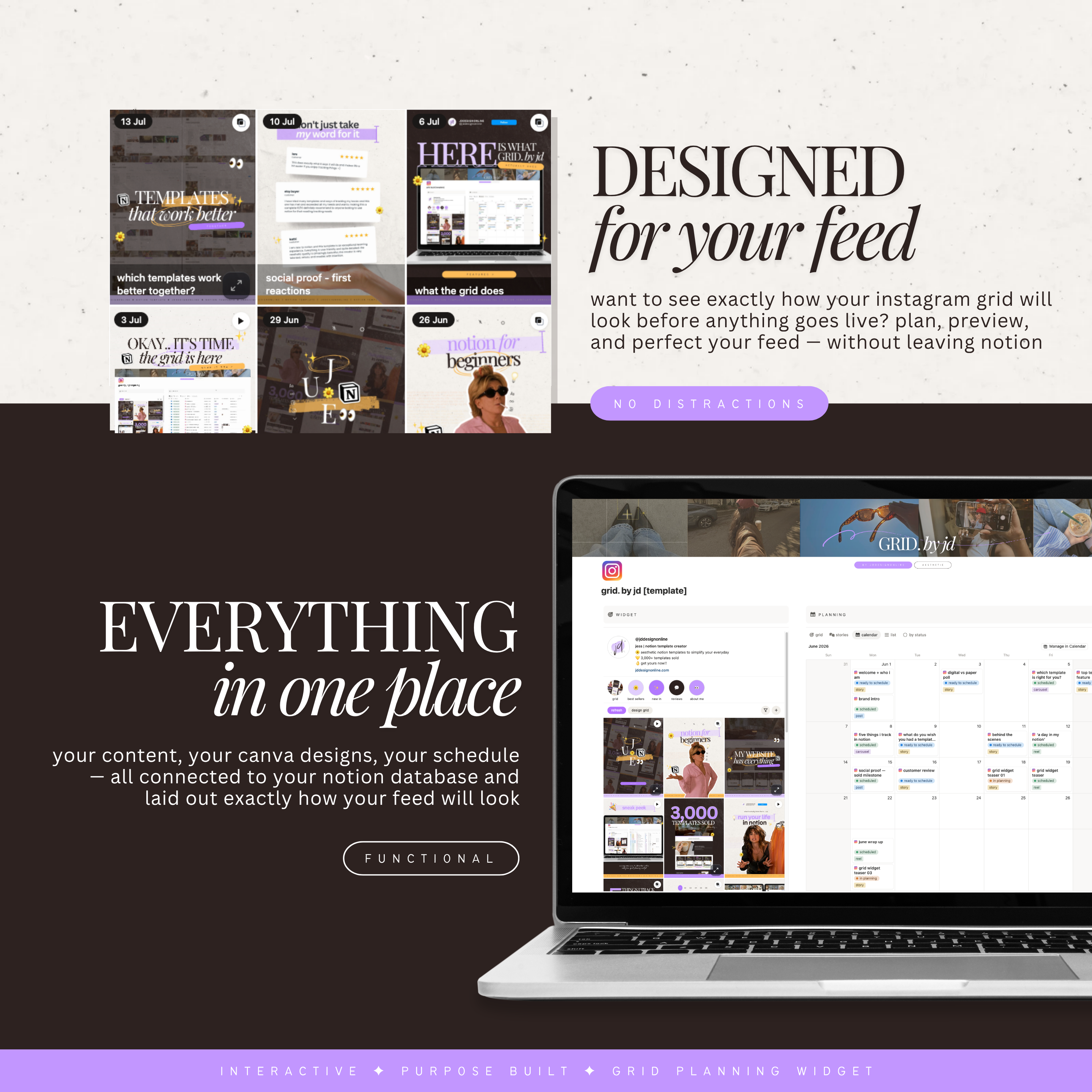 grid. by jd | instagram grid planner widget for notion