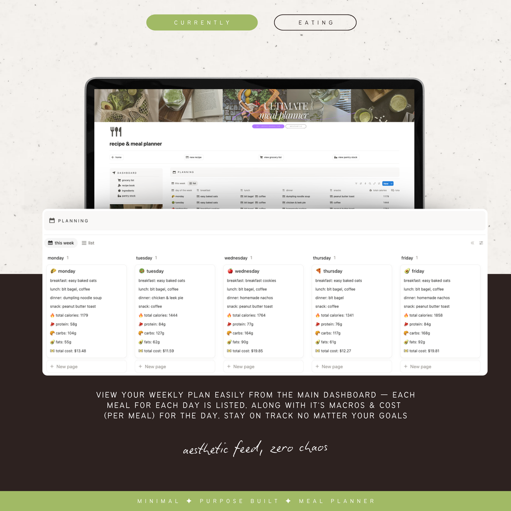 recipe & meal planner | notion template