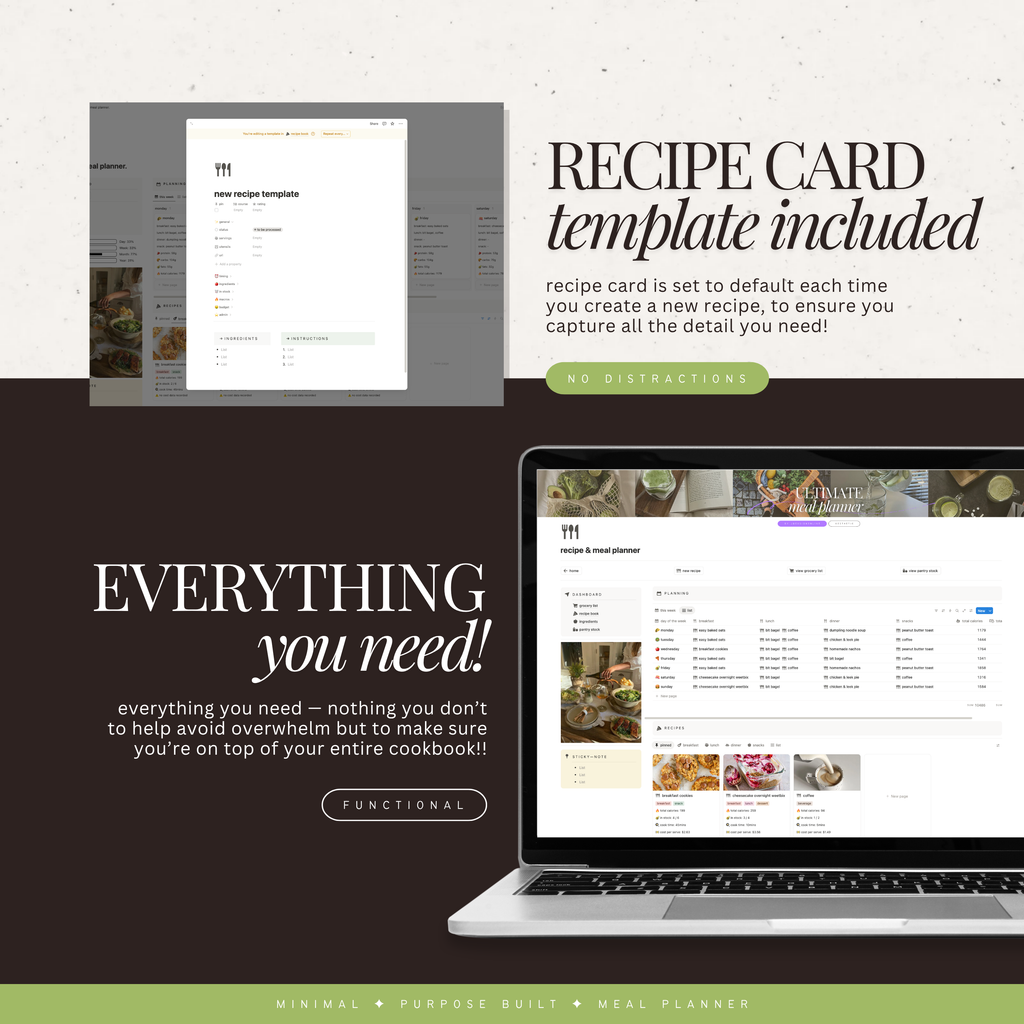 recipe & meal planner | notion template