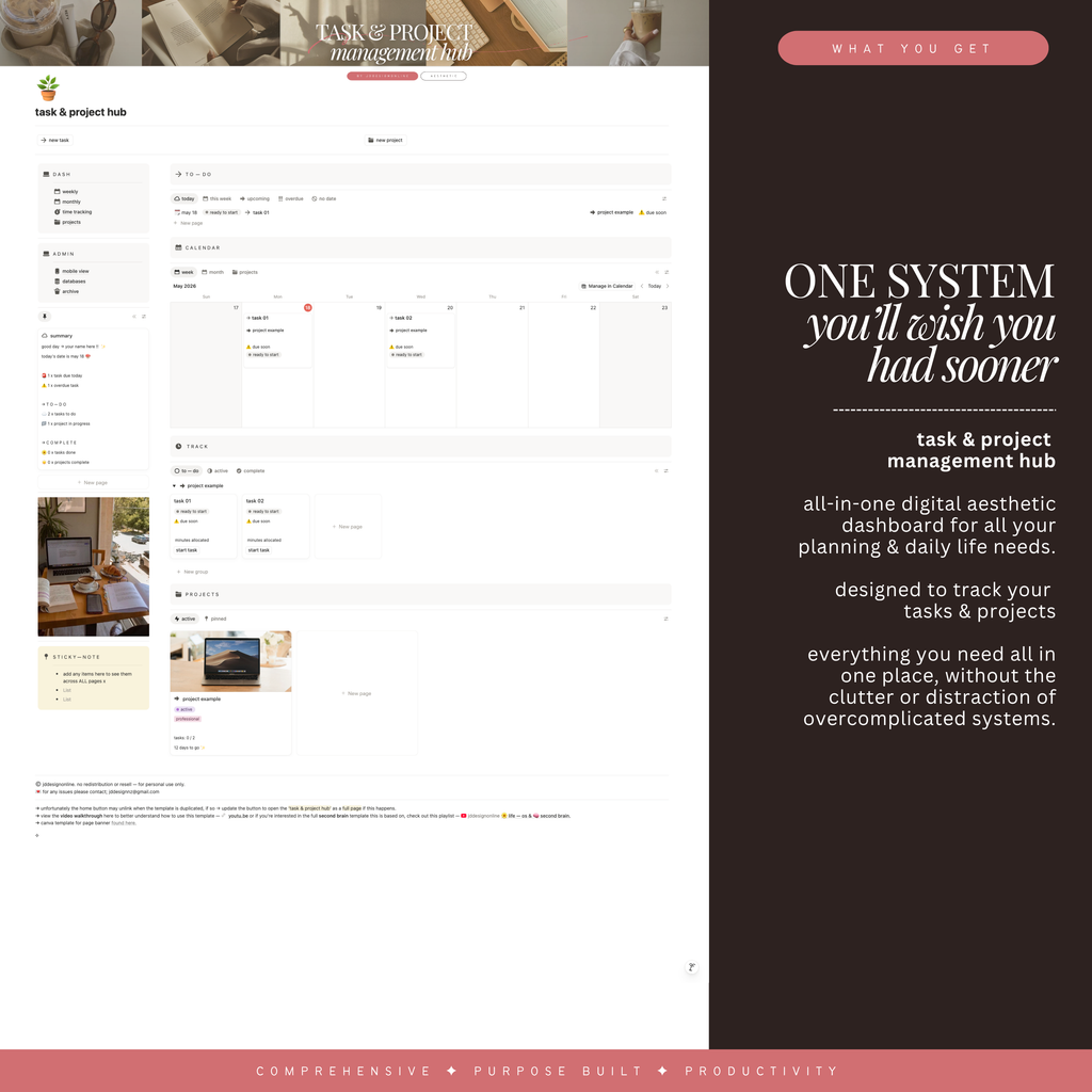 task & project management hub | notion template
