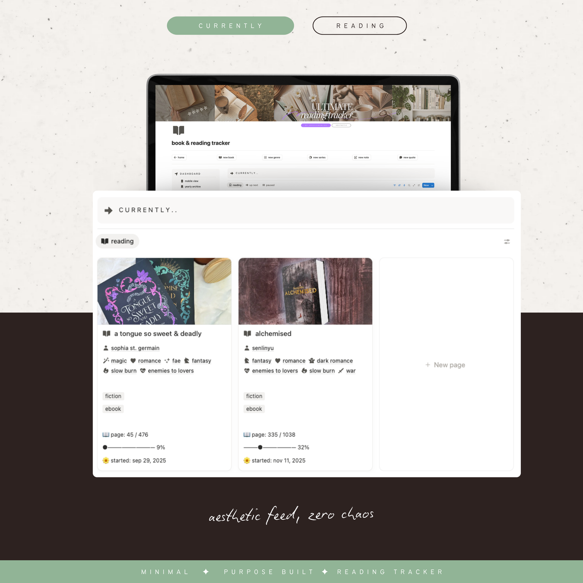 book & reading tracker | notion template
