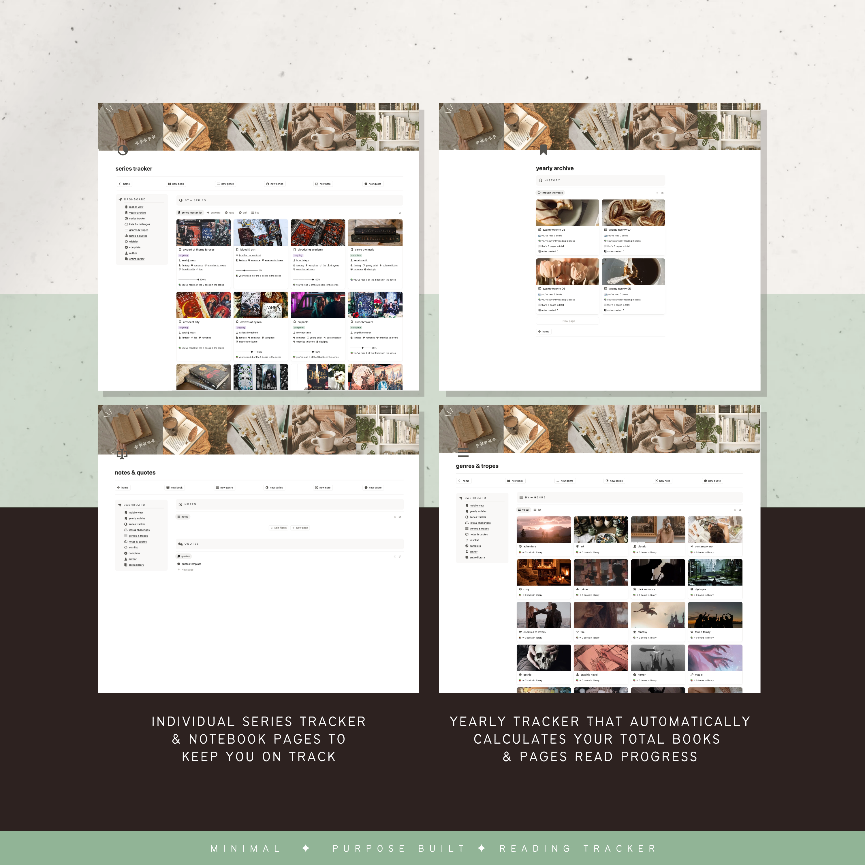 the cozy duo | notion template [reading & media bundle]