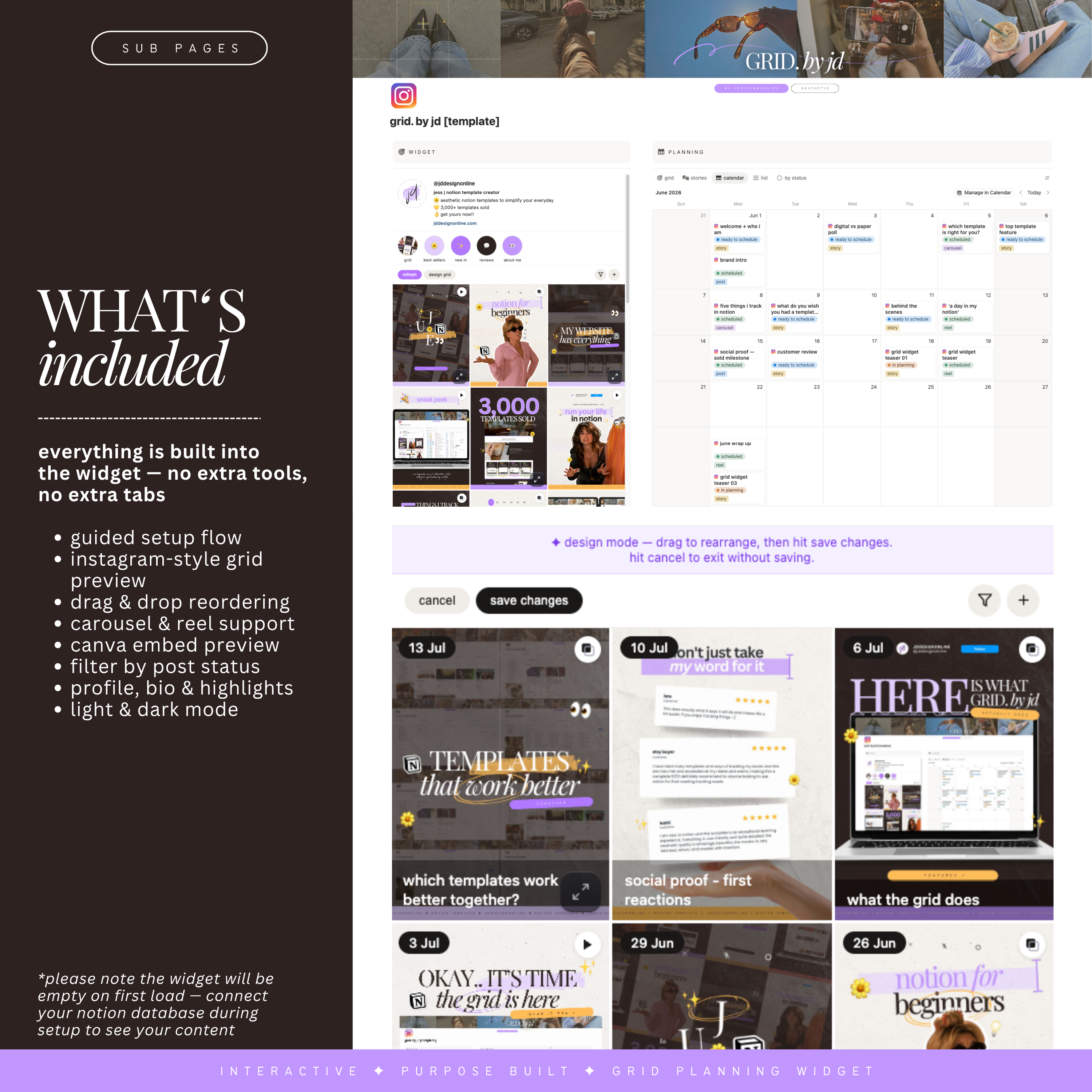 grid. by jd | instagram grid planner widget for notion