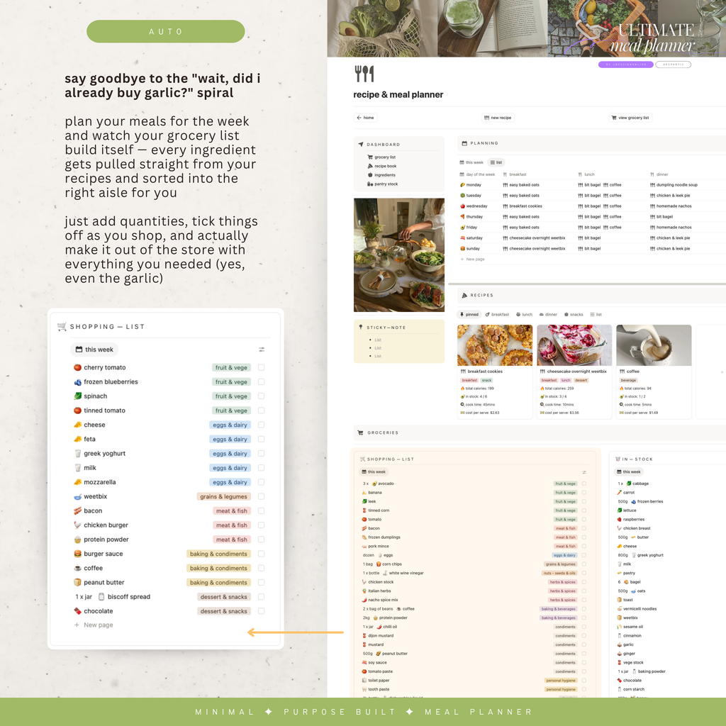 recipe & meal planner | notion template