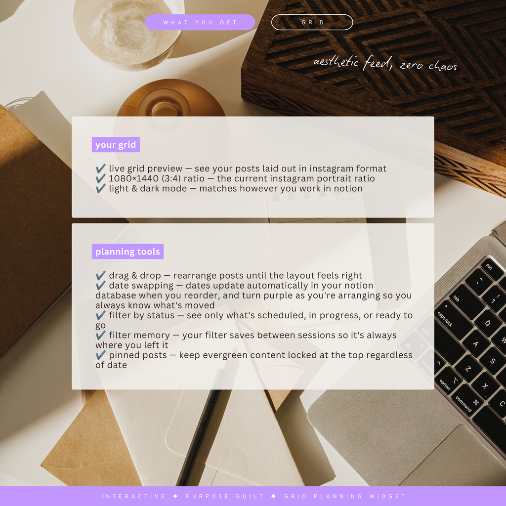 grid. by jd | instagram grid planner widget for notion