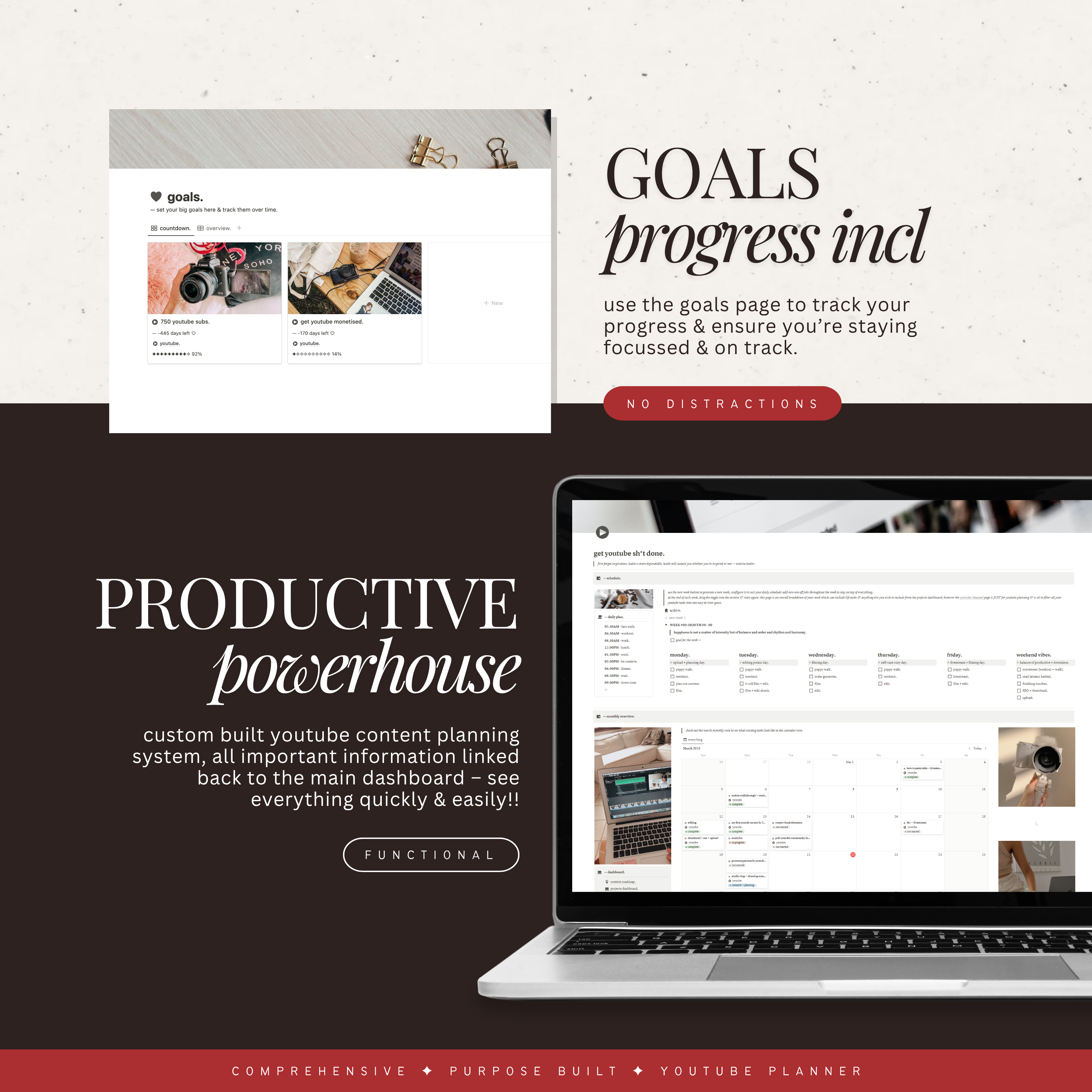 youtube content planner | notion template