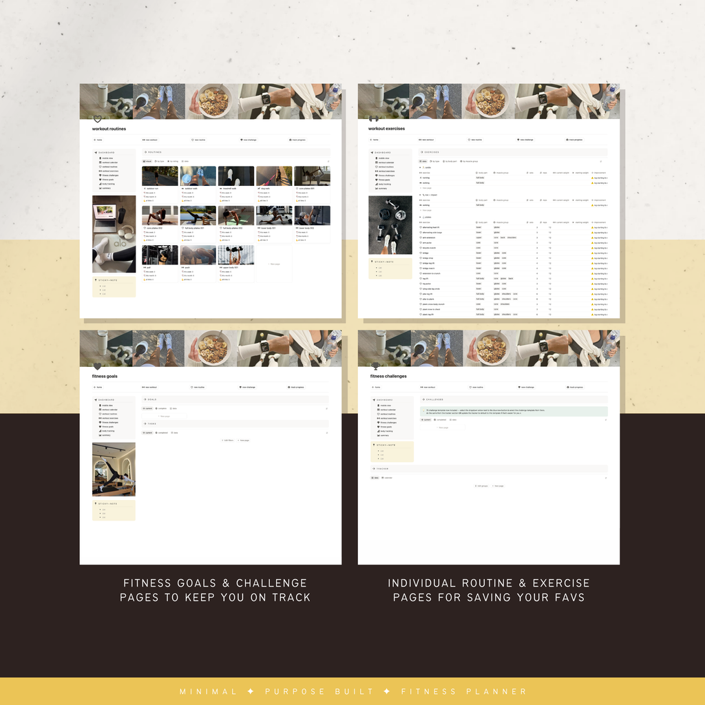 fitness & workout tracker | notion template