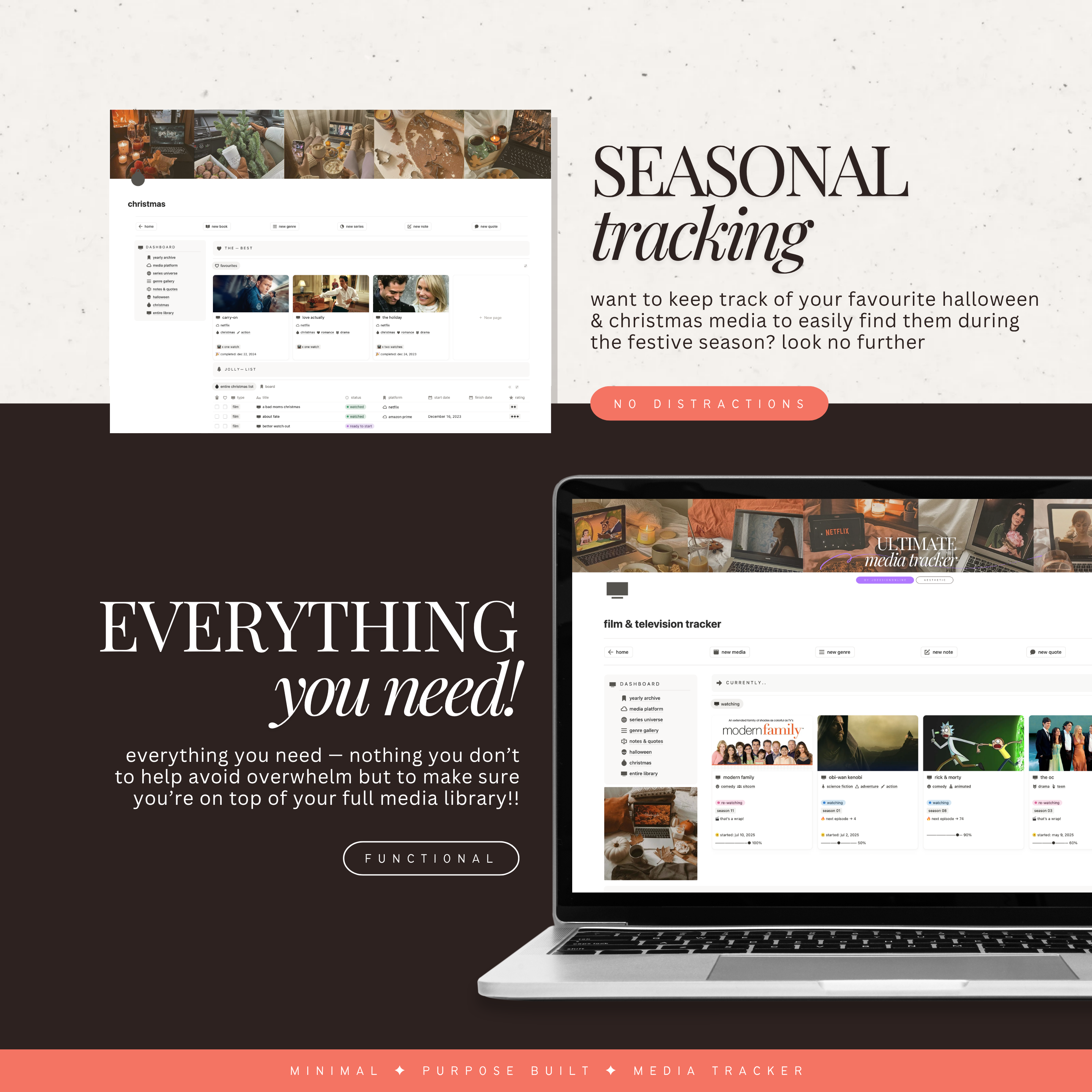 the cozy duo | notion template [reading & media bundle]