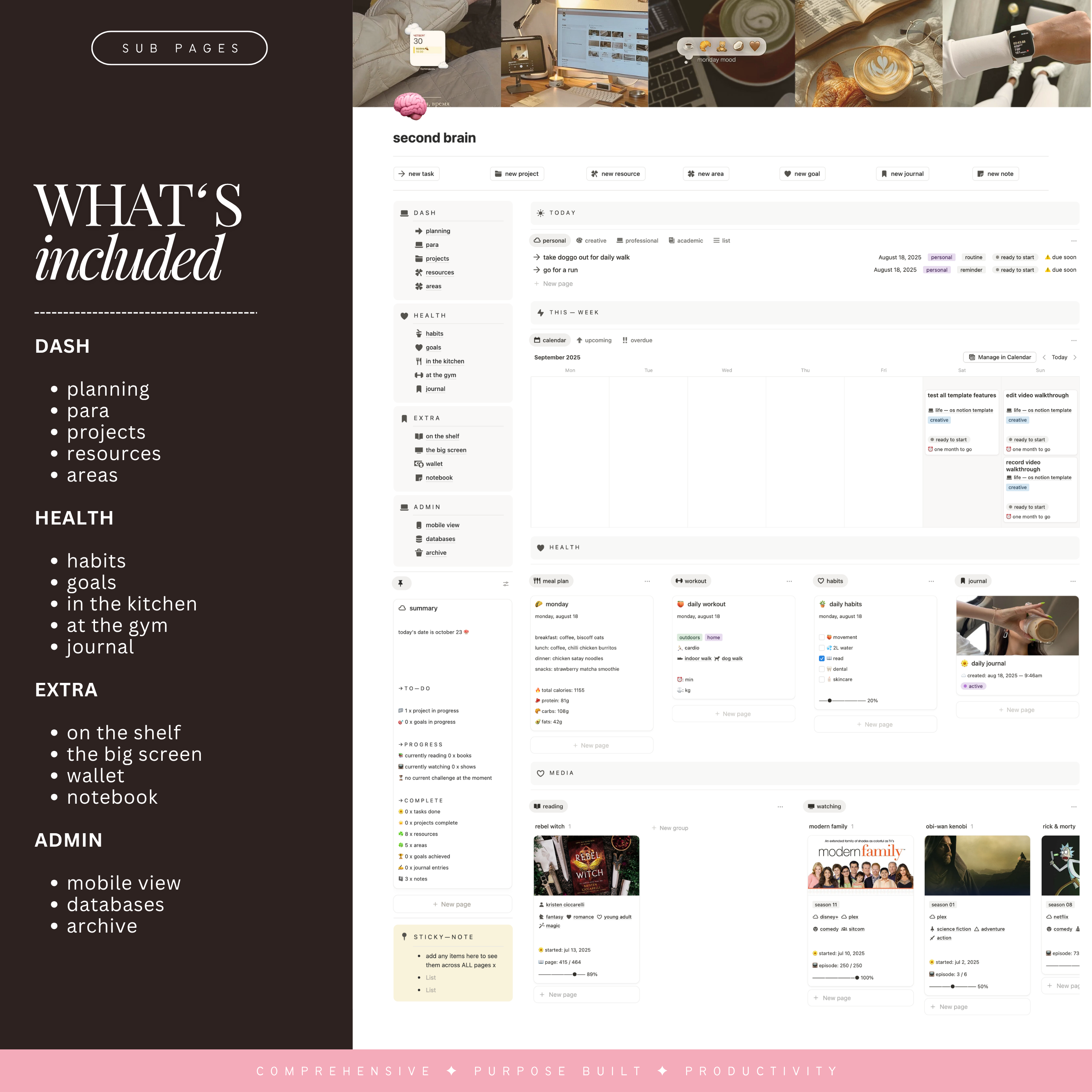 second brain & para method | notion template
