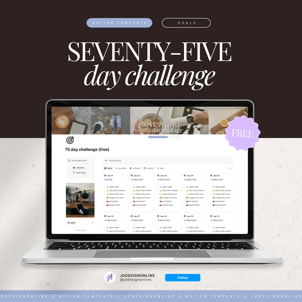 75 day challenge | notion template [freebie]