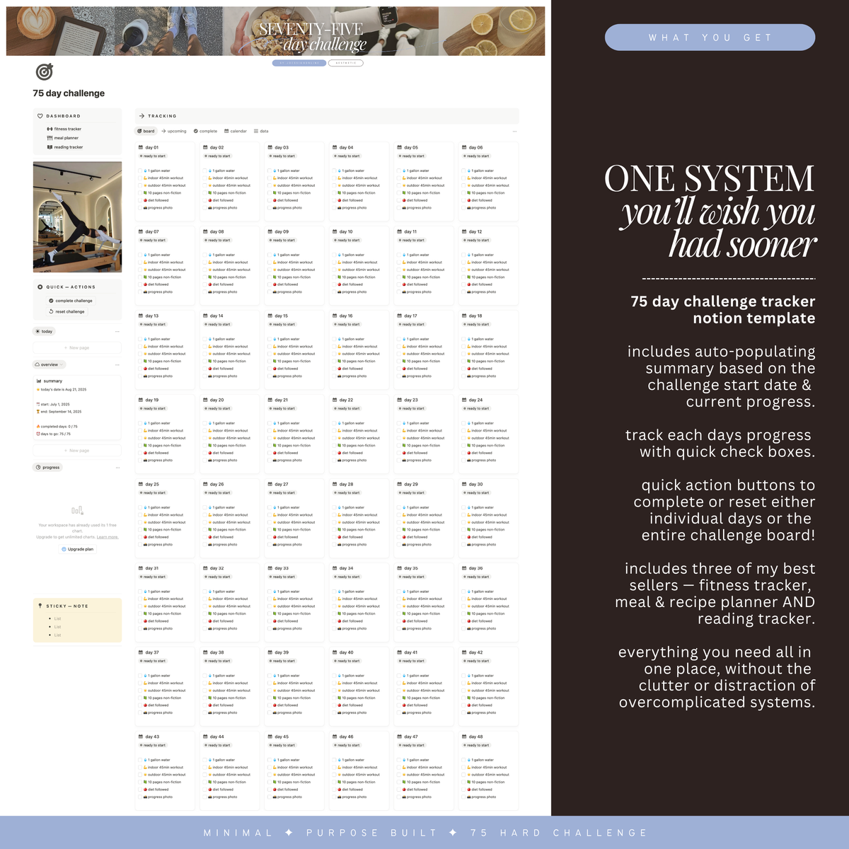 75 day challenge | notion template [advanced]