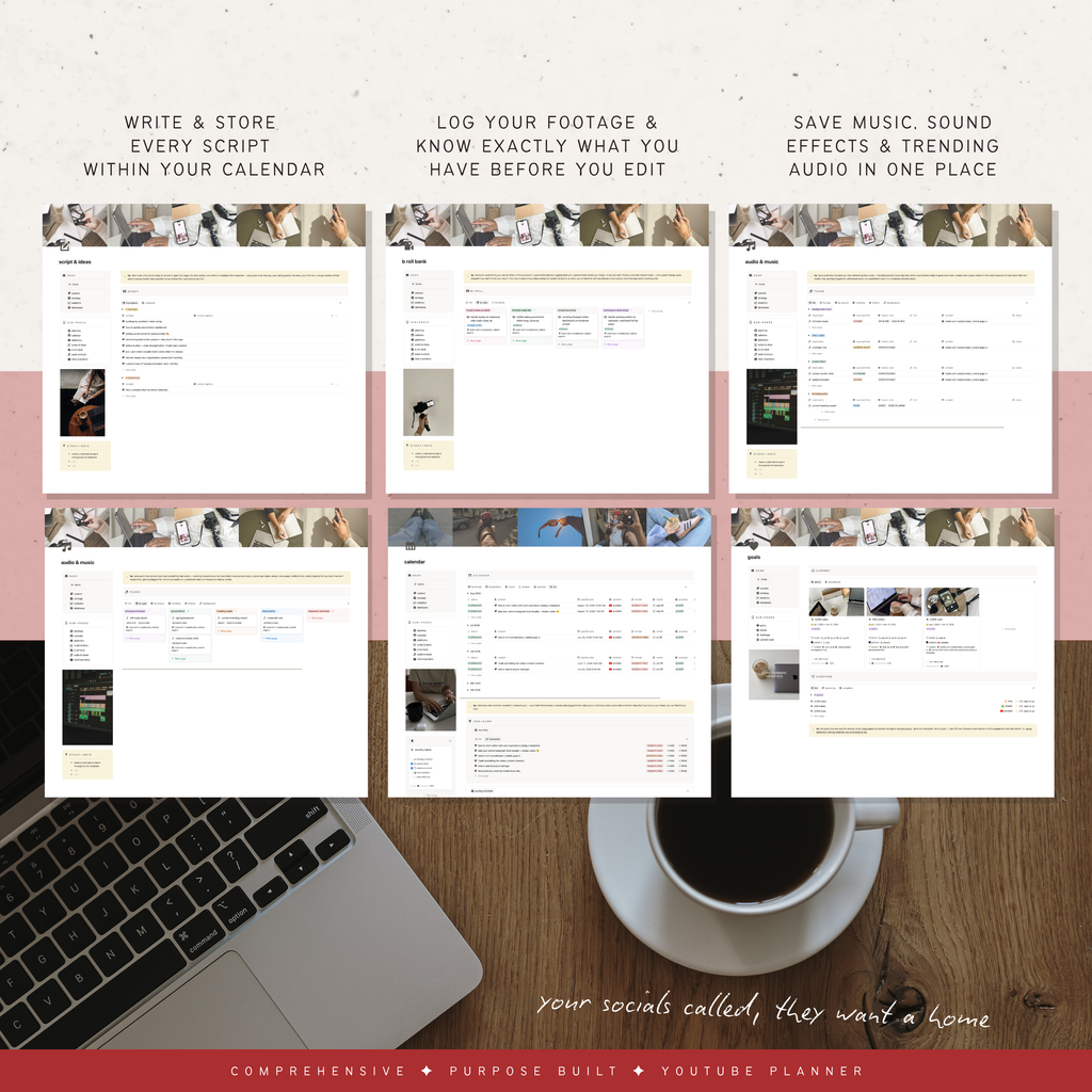 youtube content planner | notion template