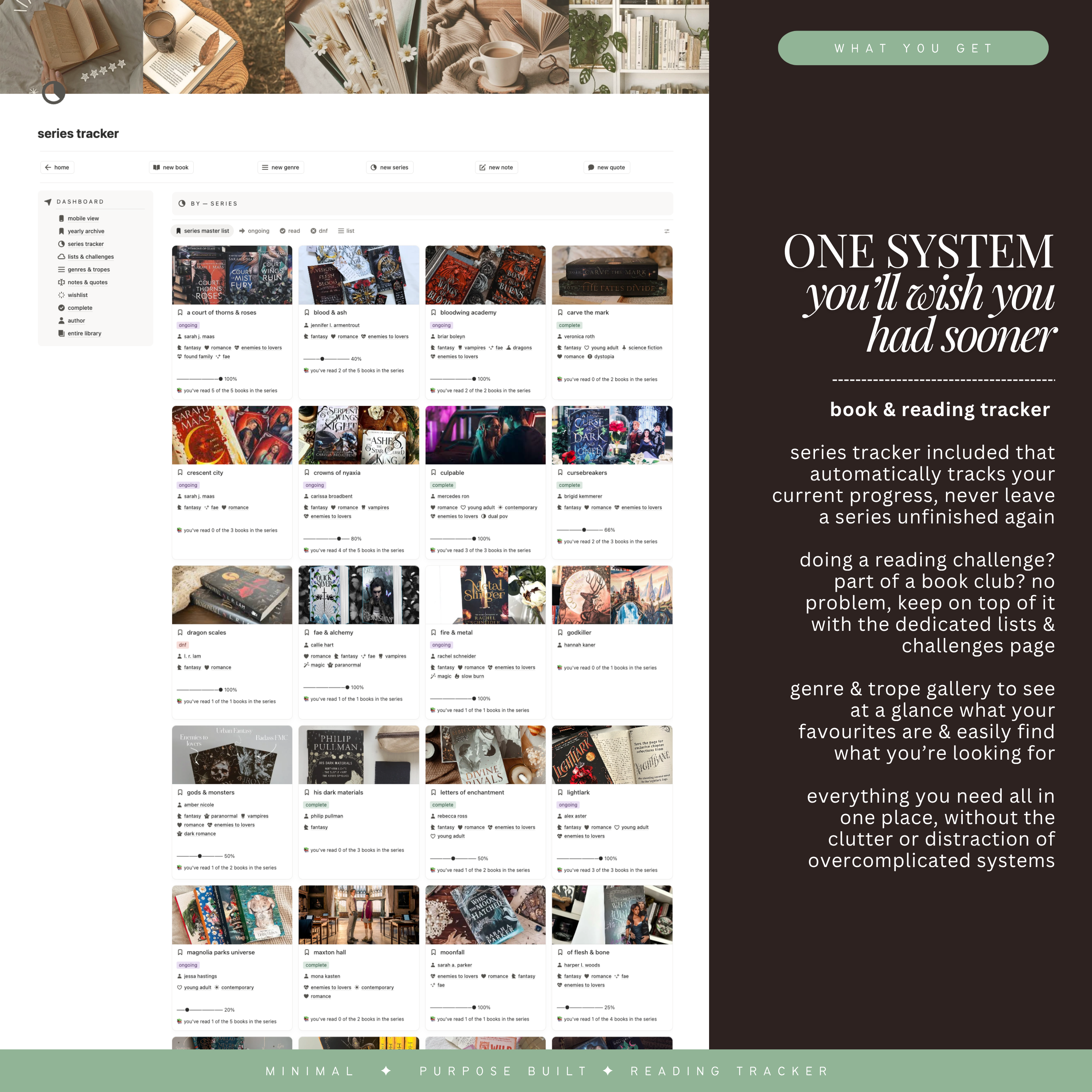 book & reading tracker | notion template