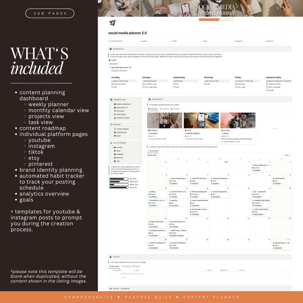 social media & content planner | notion template