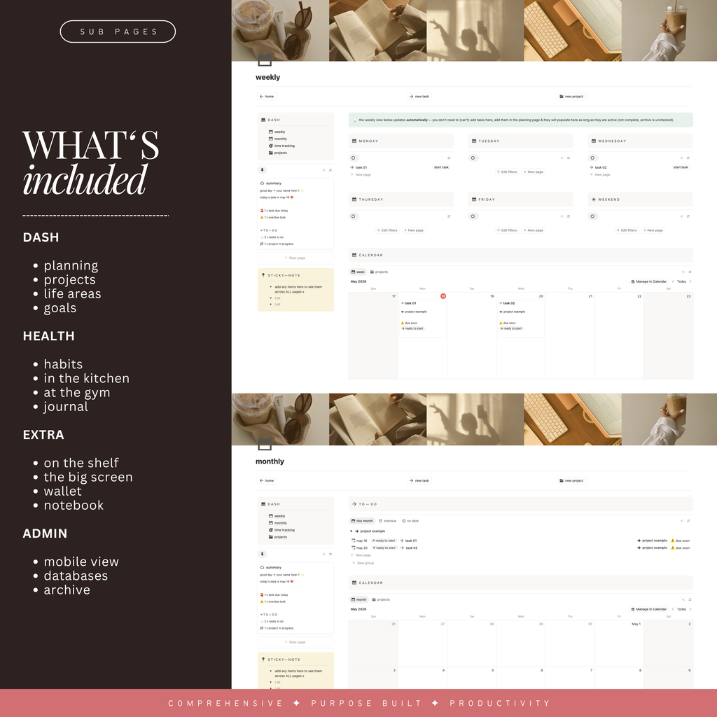 task & project management hub | notion template