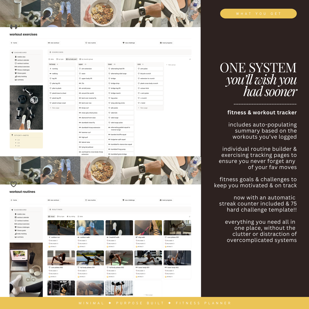 fitness & workout tracker | notion template