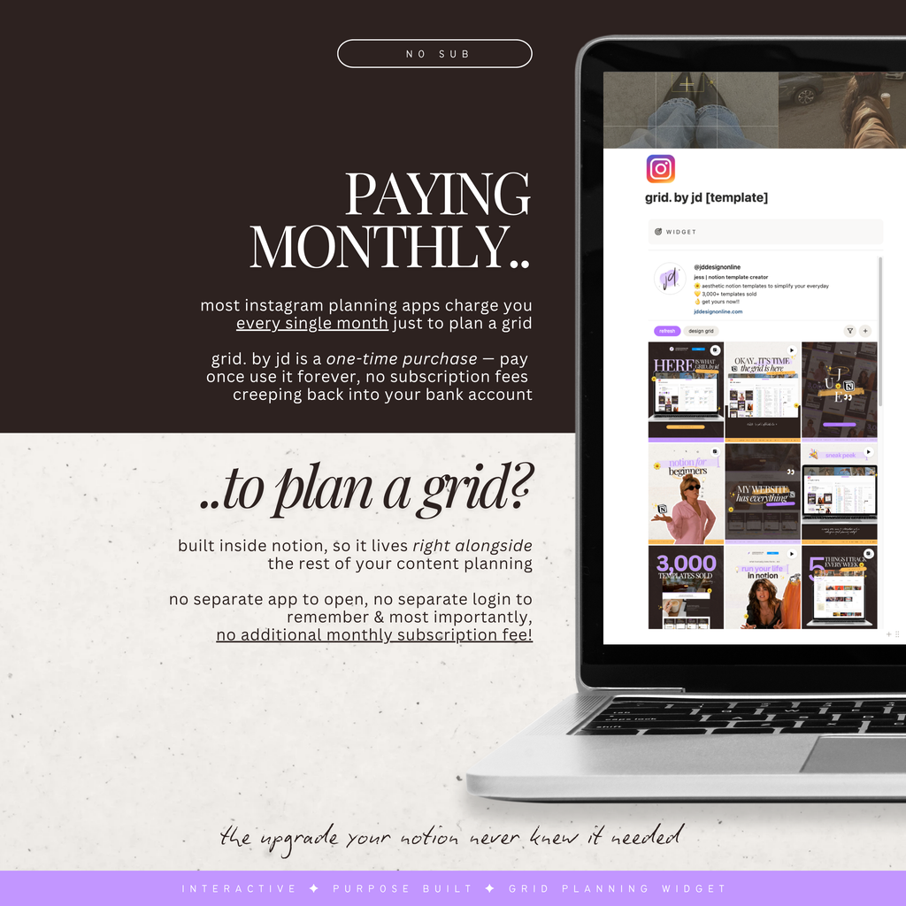grid. by jd | instagram grid planner widget for notion
