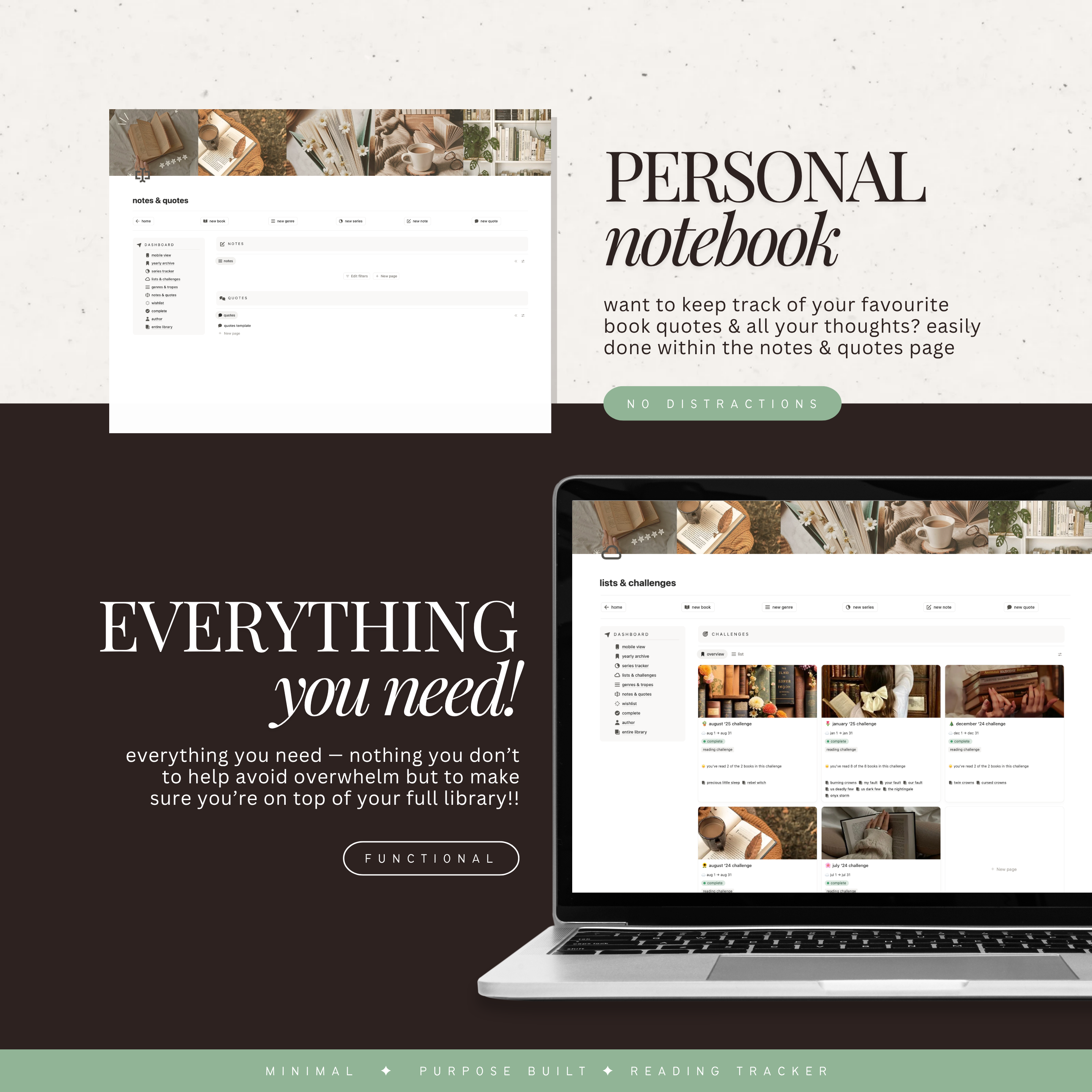 book & reading tracker | notion template