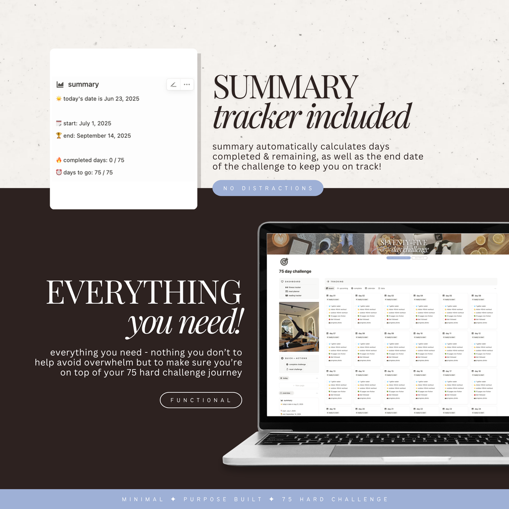 75 day challenge | notion template [advanced]