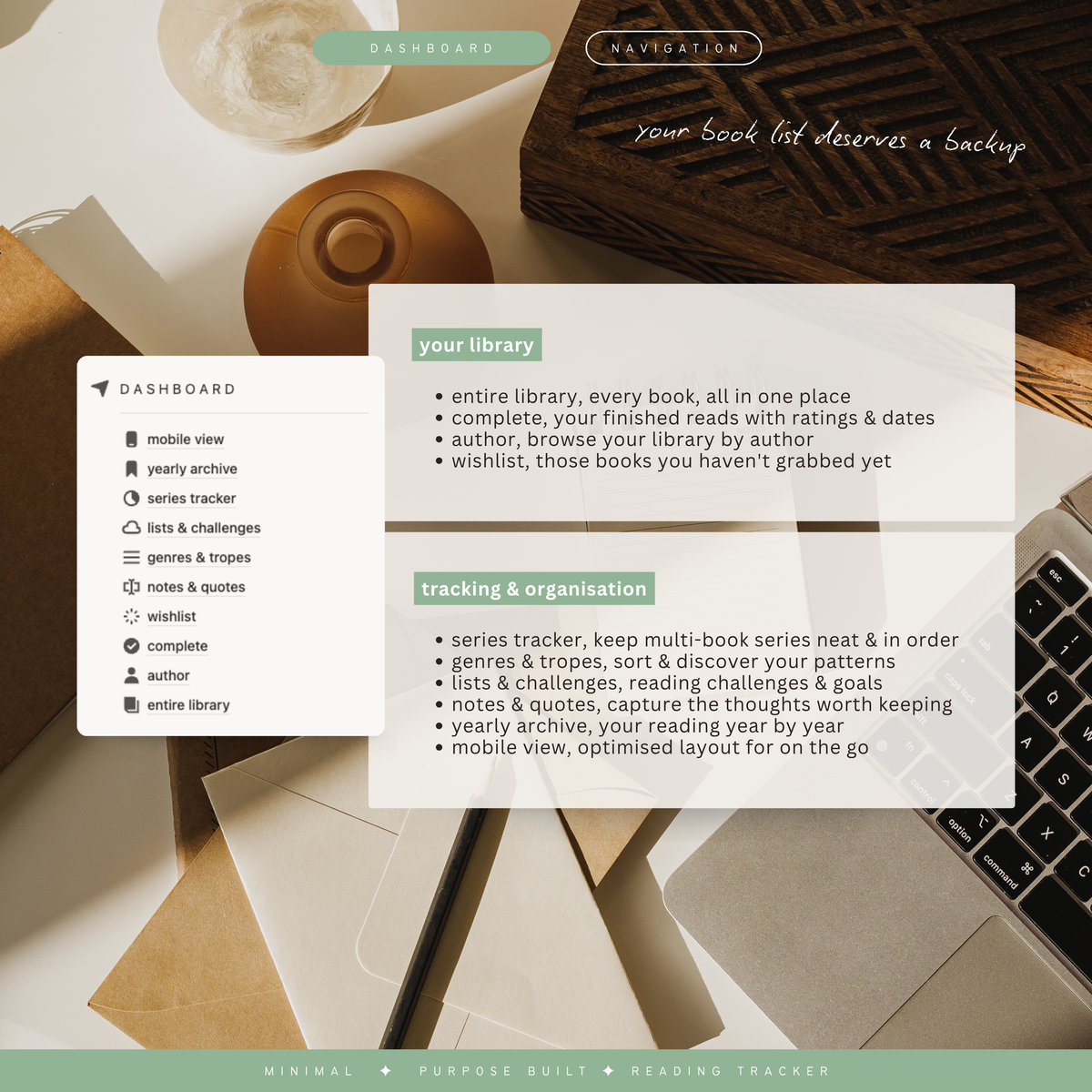 book & reading tracker | notion template