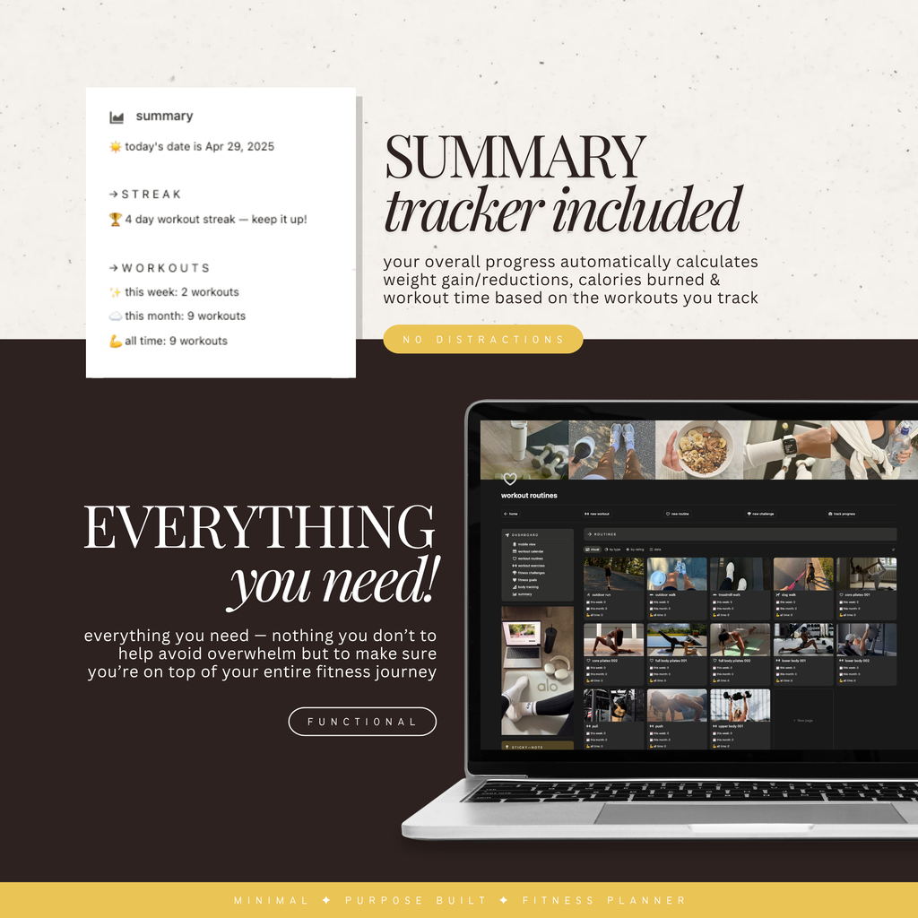 fitness & workout tracker | notion template