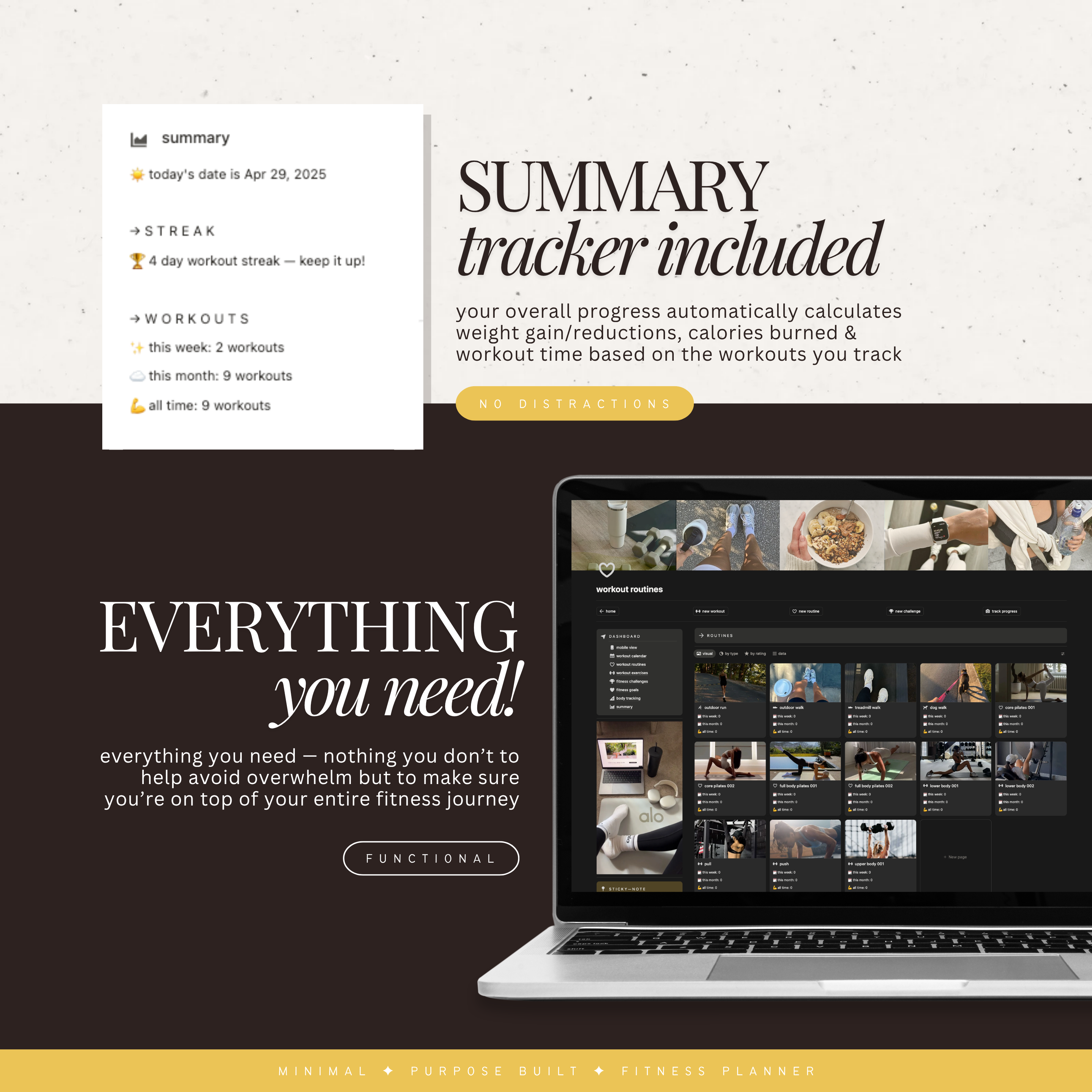 fitness & workout tracker | notion template