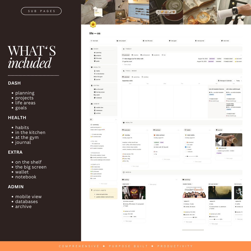 life os planner | notion template