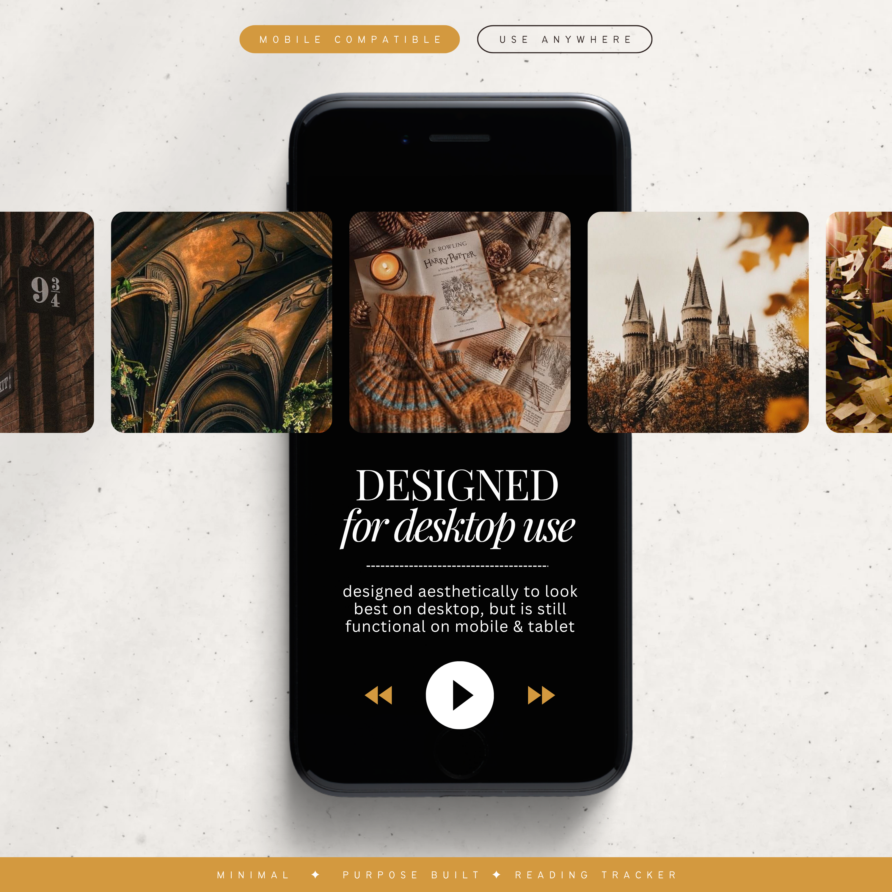 book & reading tracker | notion template [gold witchy theme]