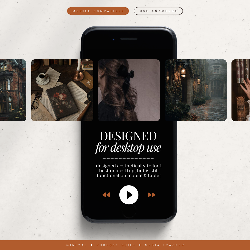 film & television tracker | notion template [dark academia theme]