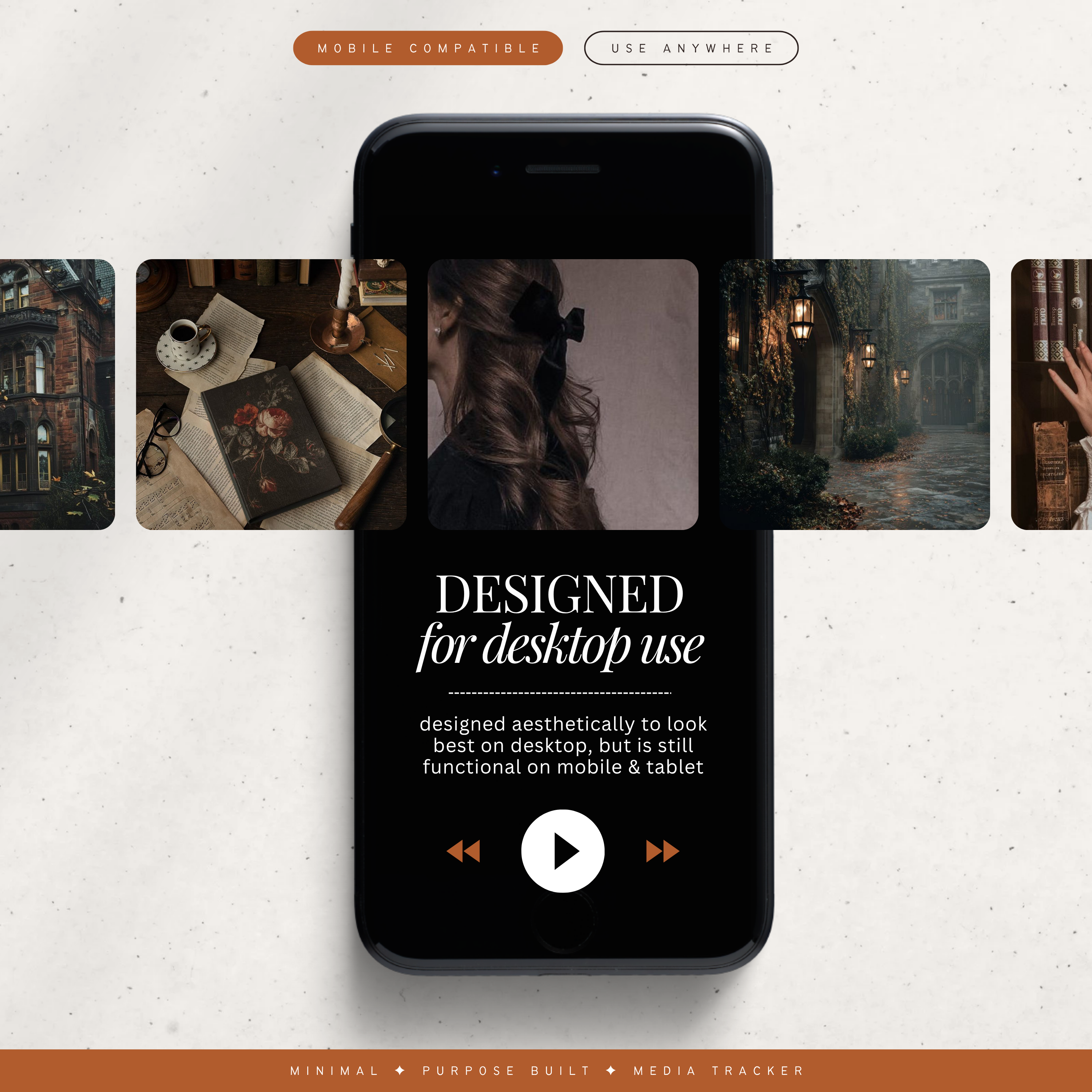 film & television tracker | notion template [dark academia theme]