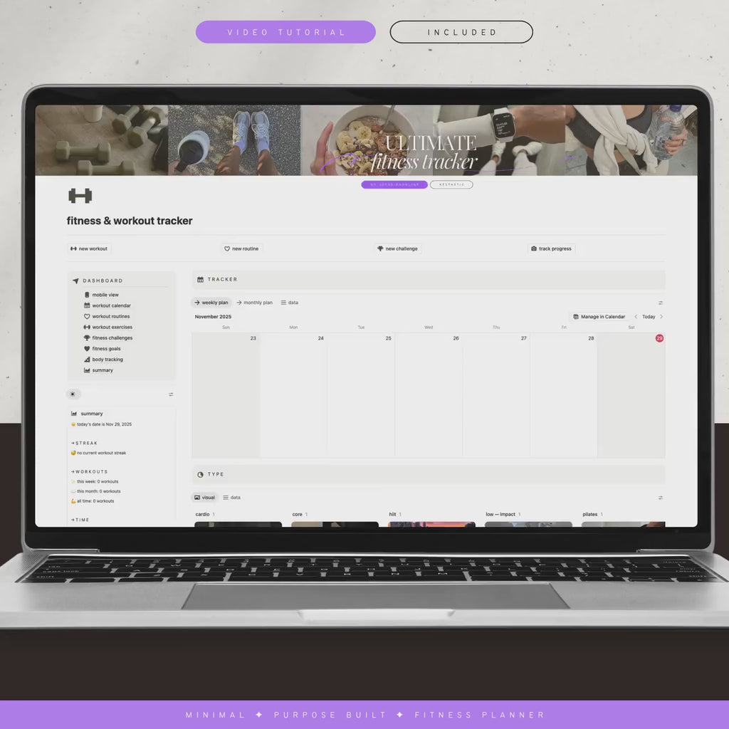 the wellness duo | notion template [recipe & fitness bundle]