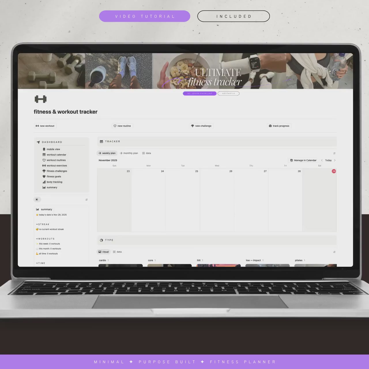 the wellness duo | notion template [recipe & fitness bundle]