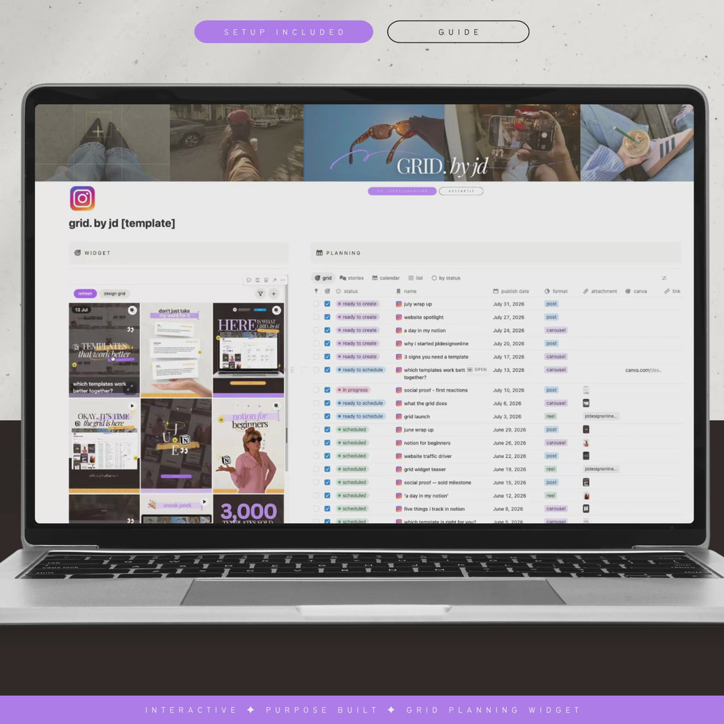 grid. by jd | instagram grid planner widget for notion