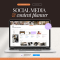 social media & content planner + instagram grid preview | notion template