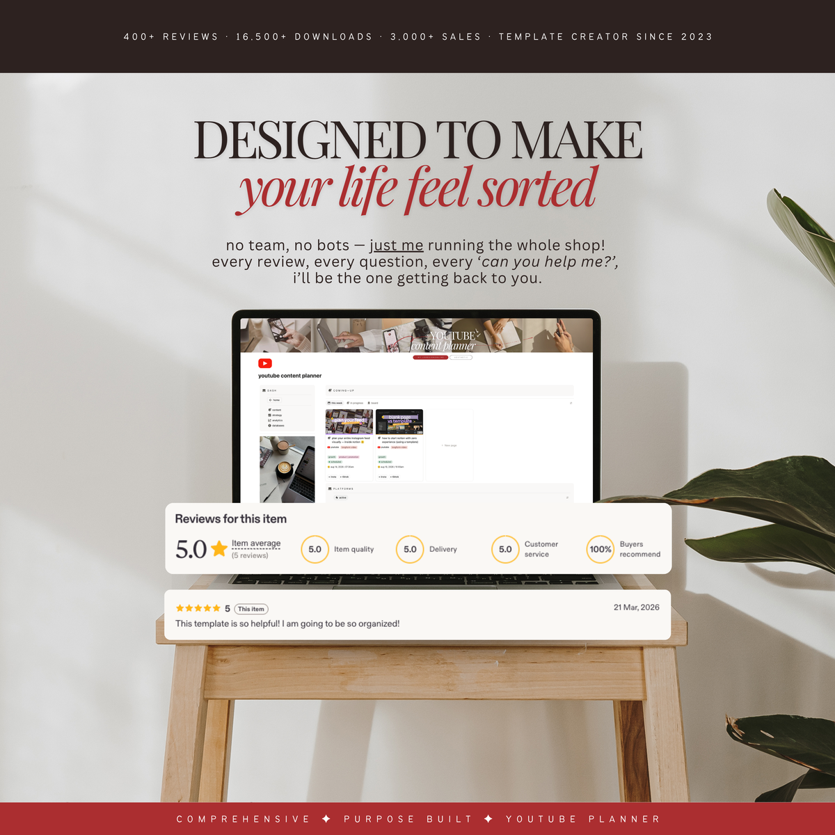 youtube content planner | notion template
